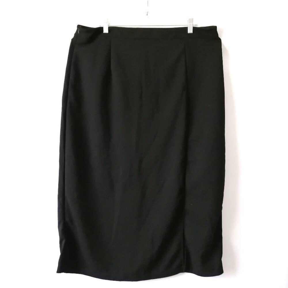 Shein Womens Black Side Slit Zipper Straight Pencil Skirt Plus Size 3XL
